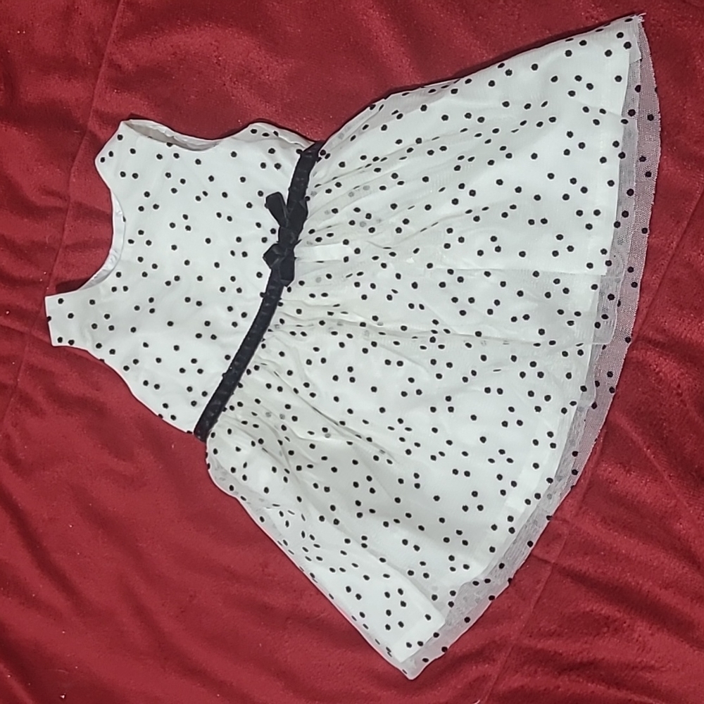 CARTER'S Baby Girl Velvet and Tulle Polka Dot Dress Size NB